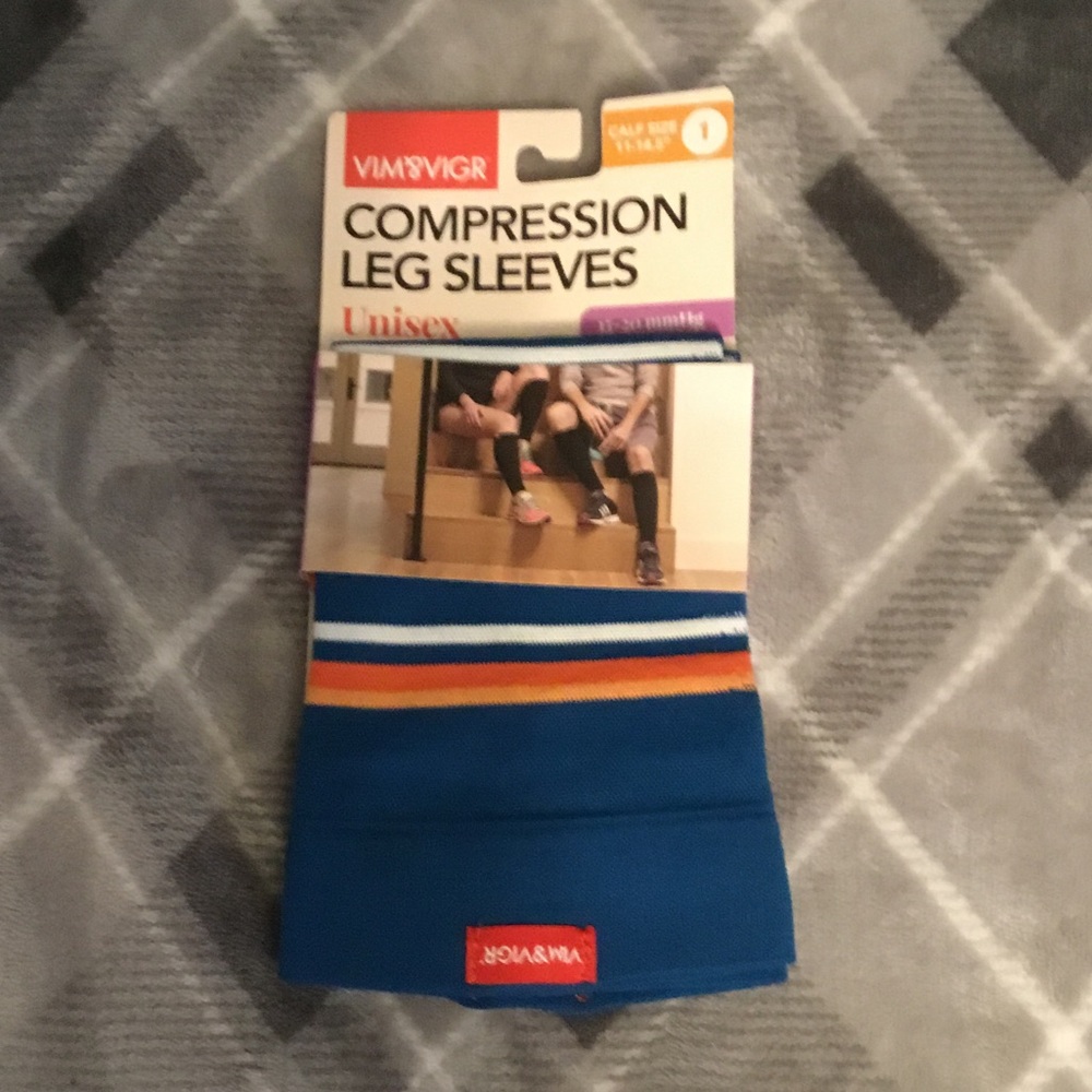 Blue Compression Leg Sleeves
